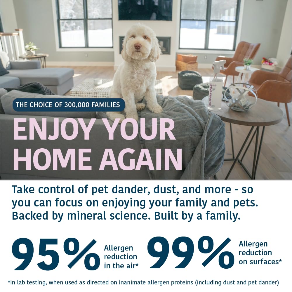Allergy Asthma Clean Allergen Spray, Pets, Dust Allergies & More, Air & Surface, Just Add Water, Bottle, Over 33oz