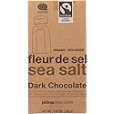 Jelina Chocolatier Organic Fair Trade Chocolate Bar - Sea Salt 72% Dark Chocolate, 3.52 Oz