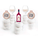 Big Dot of Happiness Vino Before Vows - Dessert Cupcake Toppers - Winery Bridal Shower or Bachelorette Party Clear Treat Picks - Set of 24