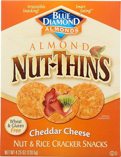 Blue Diamond Growers - Almond Nut-Thins Nut & Rice Cracker Snacks Cheddar Cheese - 4.25 oz (pack of 2)