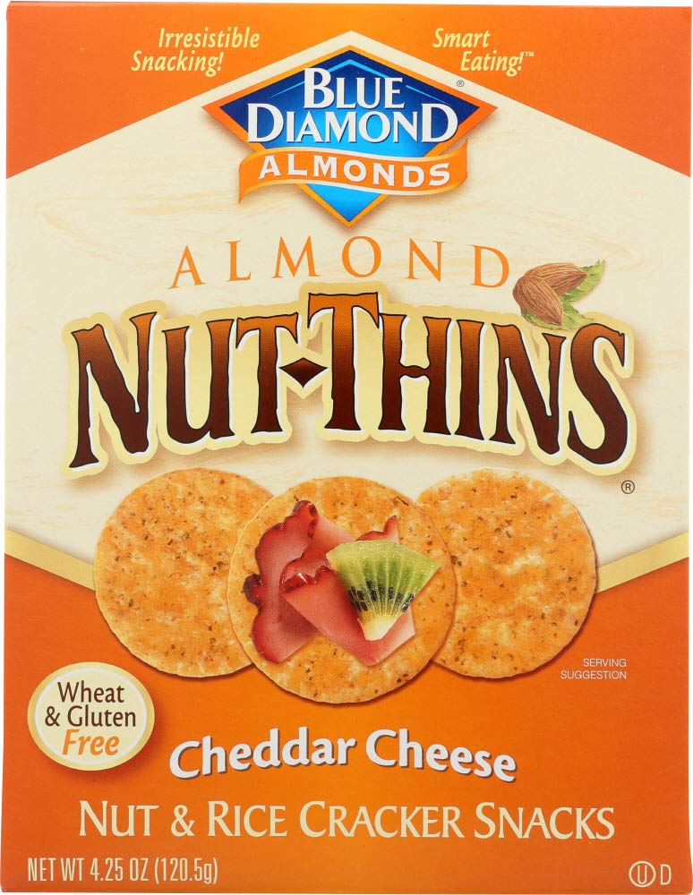 Blue Diamond Growers - Almond Nut-Thins Nut & Rice Cracker Snacks Cheddar Cheese - 4.25 oz (pack of 2)