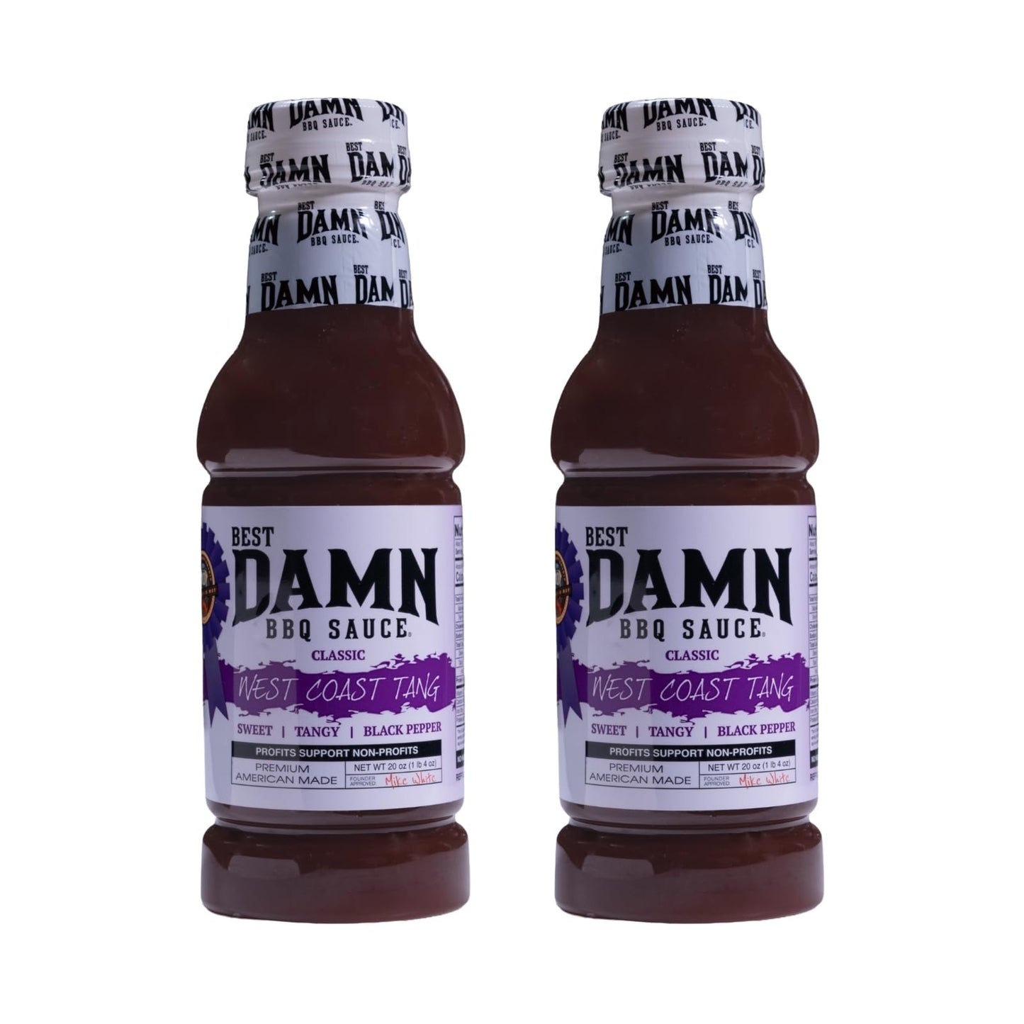 Best Damn BBQ Sauce West Coast Tang Barbecue Sauce BBQ 2-20 oz. Bottles