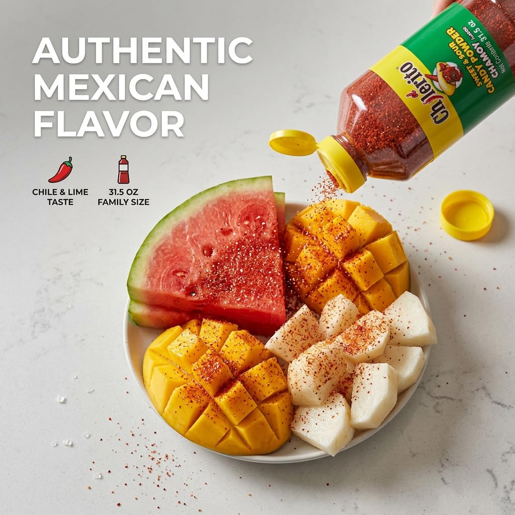 EL CHILERITO Candy Powder Chamoy Flavor 960g/ 32.2 Fl. Oz - For Sweets, Snacks, Fruits, Drinks And Cocktails, Kosher