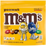 M&M'S Peanut Milk Chocolate Candy, Family Size, 18.08 oz Resealable Bulk Bag for Parties, Baking & Sharing