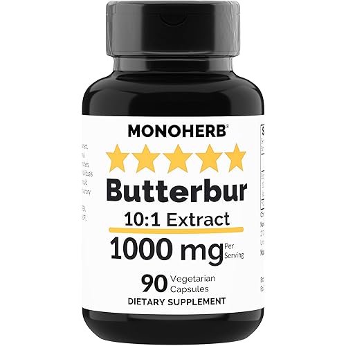 MONOHERB Butterbur Extract 1000 mg - 90 Vegetarian Capsules