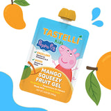 Tastelli Peppa Pig Kids Squeezy Fruit Gel - Mango Flavor - No Artificial Sweeteners or Flavors, Made with Real Fruit Juice, Fiber-Rich Prebiotic Gut