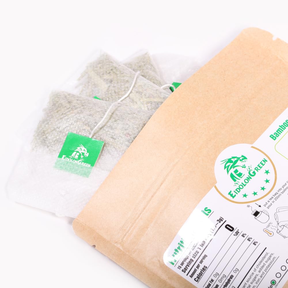 EidolonGreen [China Medicinal Herb] Bamboo Leaf Tea,100% Pure Natural Organic Bamboo leaves tea,(DanZhuYe/???/?? ?? ?) Non-GMO, Caffeine-Free,15