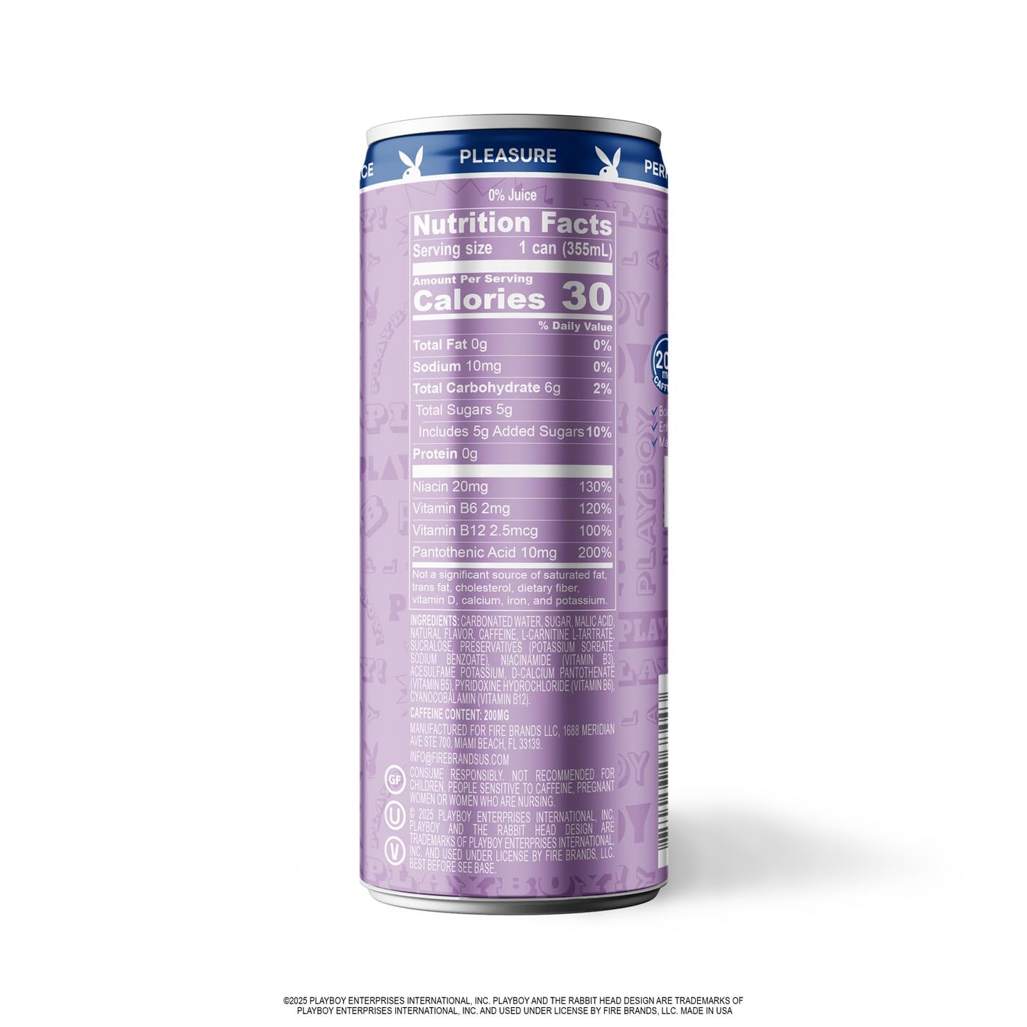 PLAYBOY Energy Drink - Naughty Berry (Wild Berry) - 12 Pack of 12oz Cans | Performance + Pleasure Energy | NextGen Lifestyle Drink