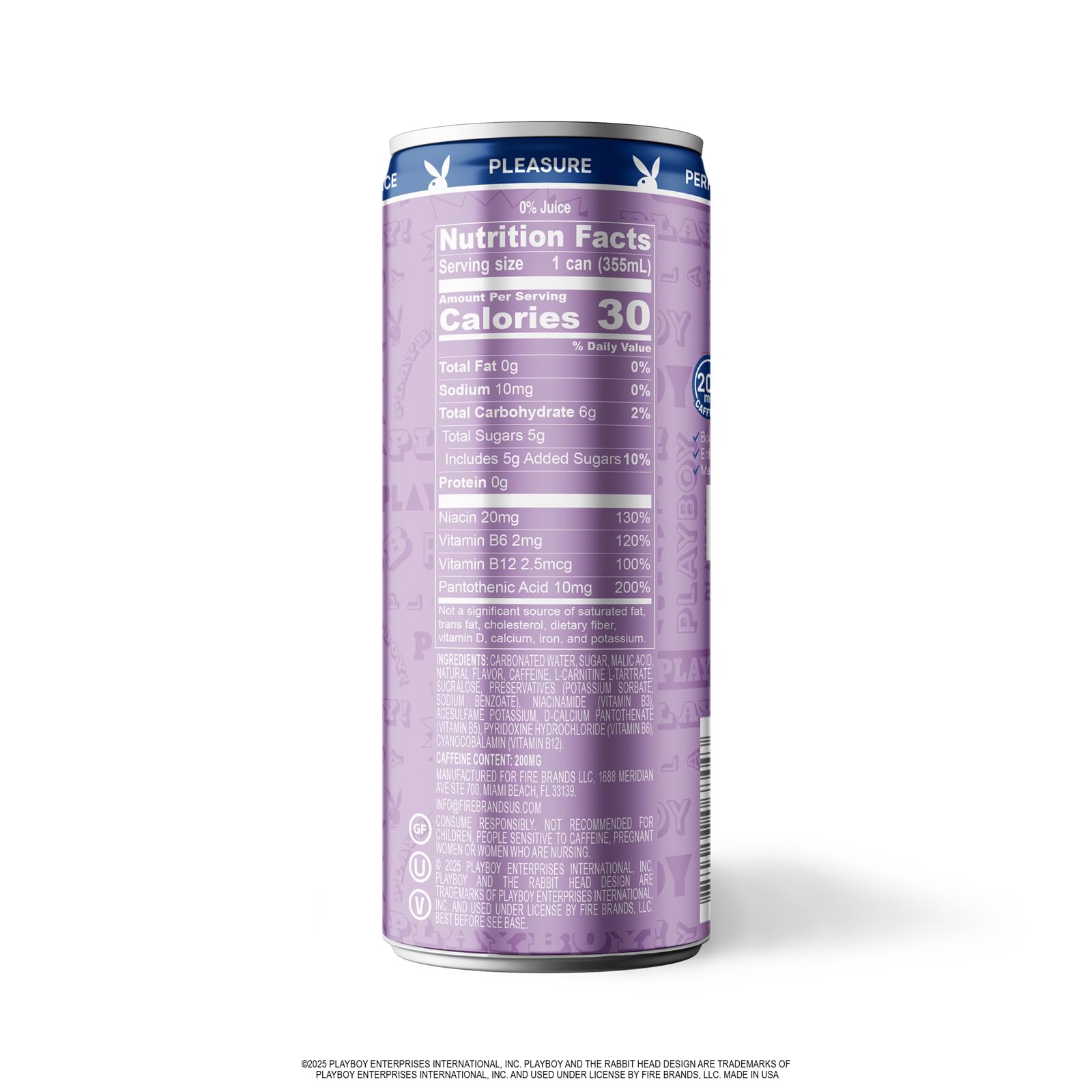 PLAYBOY Energy Drink - Naughty Berry (Wild Berry) - 12 Pack of 12oz Cans | Performance + Pleasure Energy | NextGen Lifestyle Drink