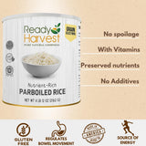 Ready Harvest Emergency Food - Parboiled White Rice | Survival Food | Pantry Staples | #10 Can | 30-Year Shelf Life | 4 lbs | Cans Filled to the Top