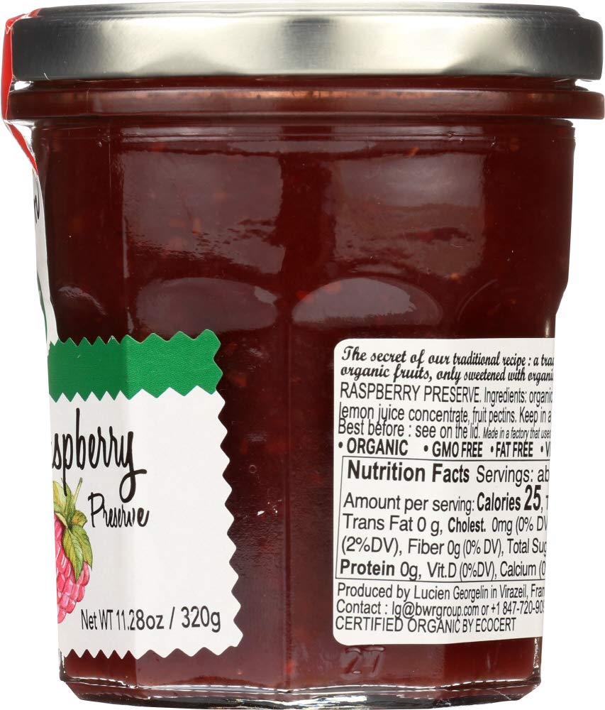 LUCIEN GEORGELIN Organic Raspberry Fruit Spread, 11.28 OZ