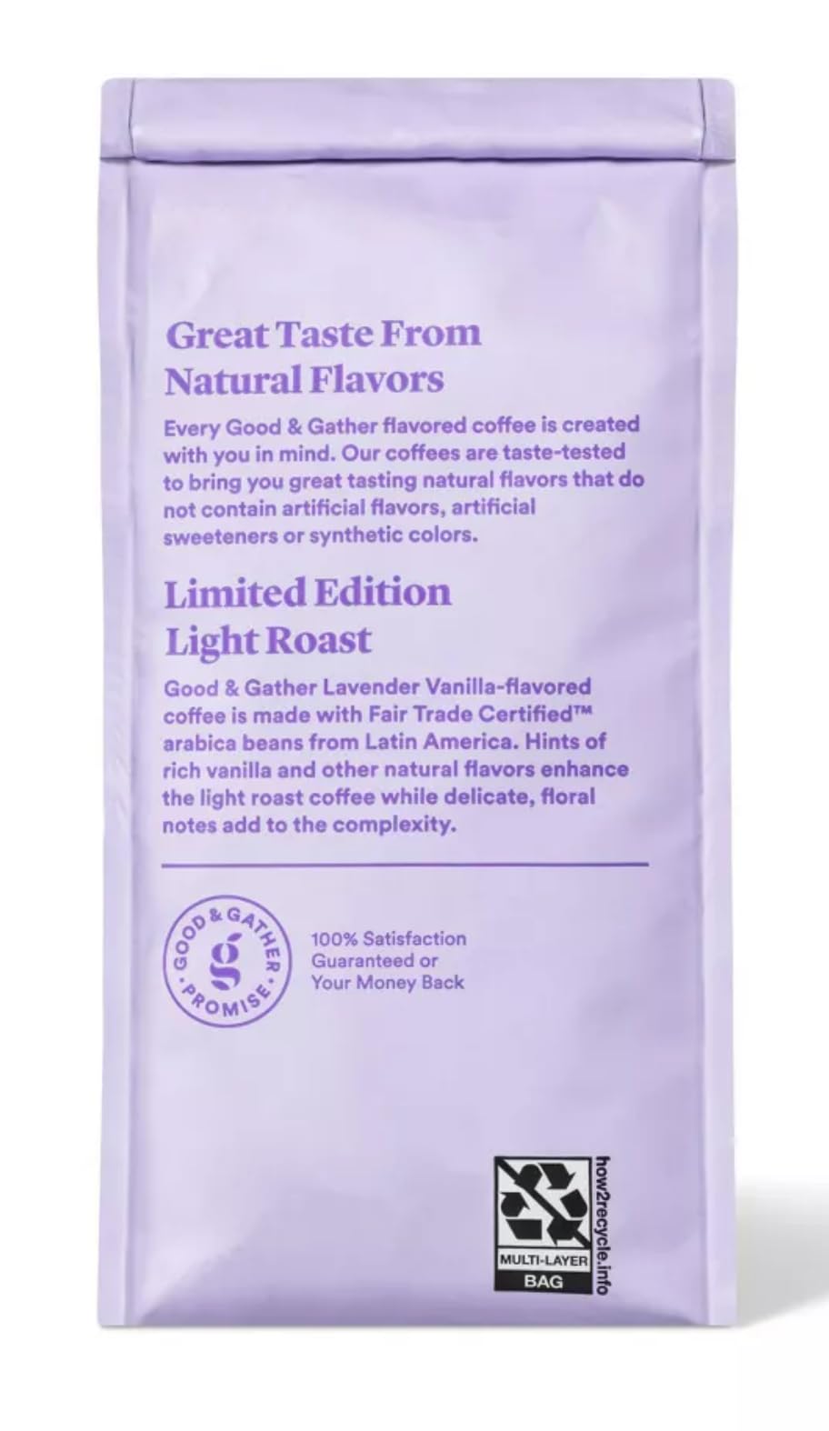 Naturally Flavored Lavender Vanilla with Other Natural Flavors Light Roast Ground Coffee 12oz Good & Gather