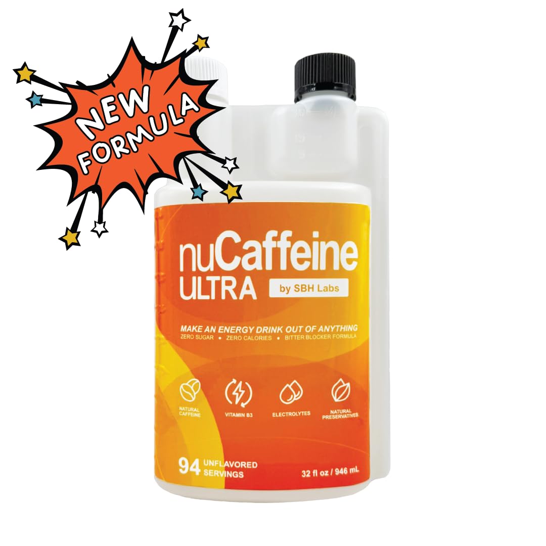 nuCaffeine Ultra | New Natural Preservatives | 94 Servings | Natural Caffeine + B3 + Electrolytes | Includes to-Go Tube | Transform Any Drink into an
