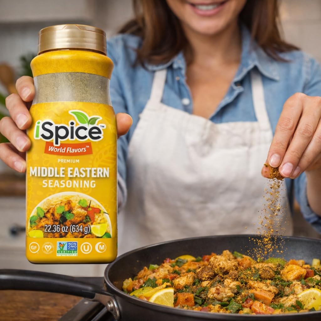 iSpice Blend | Middle Eastern Seasoning | 22.36 oz | Mixed Spice & Seasoning | Bulk Size | Halal | Kosher (Middle Eastern)