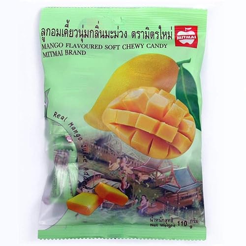 MitMai Brand Mango Flavored Soft Chewy Candy, 110g, 32 Tablets