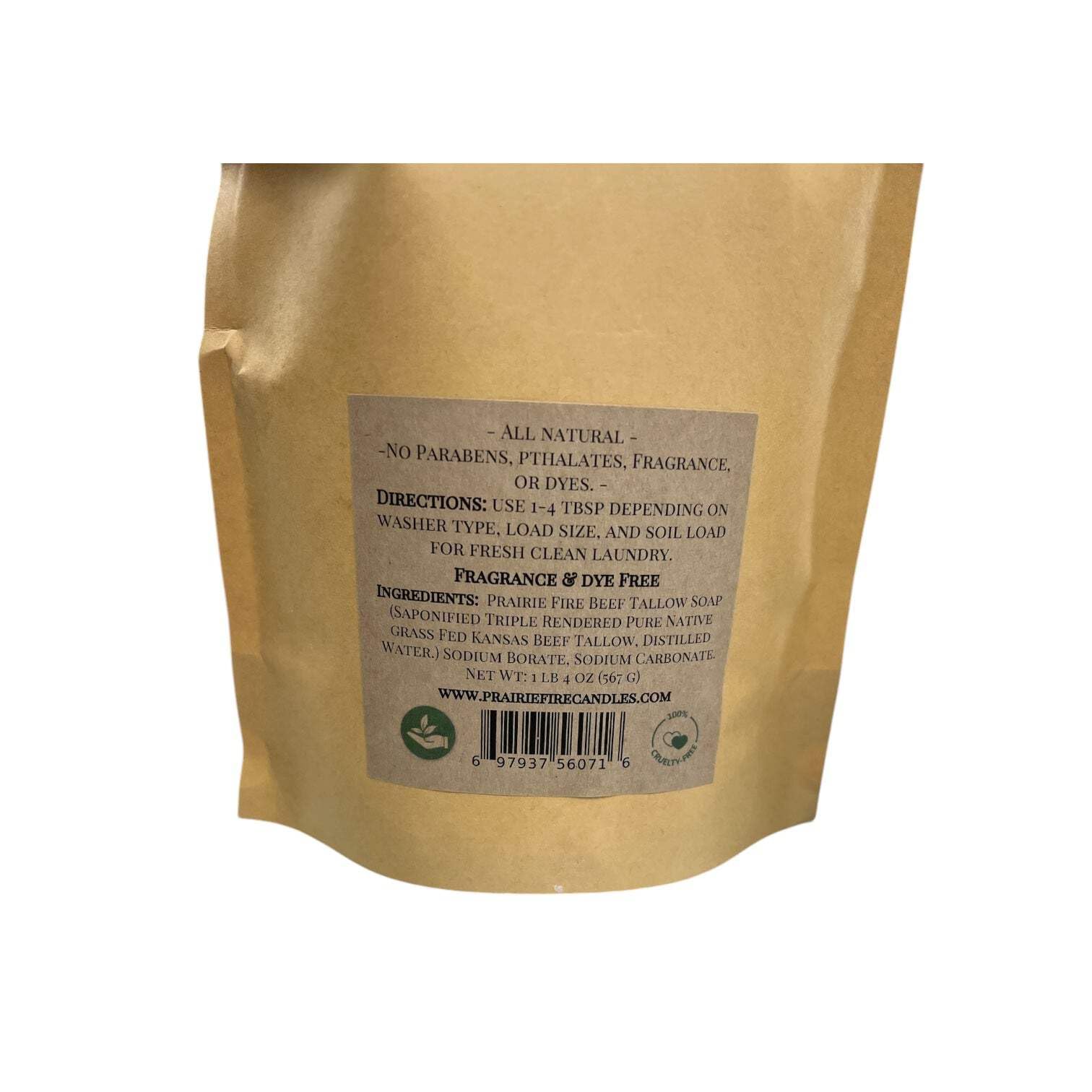 Beef Tallow Organic Laundry Detergent Soap Powder - Fragrance and Dye Free for Sensitive Skin Fragrance Free 2lb 8 oz