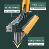 3-in-1 Bathroom Cleaning Brush with Wiper, 180° Rotating Long Handle Floor & Toilet Cleaning Brush for Tiles, Bathroom & Kitchen (Multicolor)