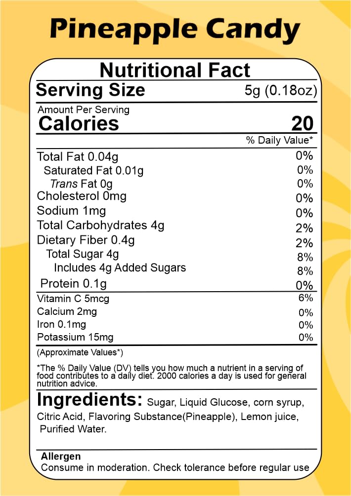 SMIBZE Natural Pineapple Candy 250 GM (Pack of 1) SMIBZE