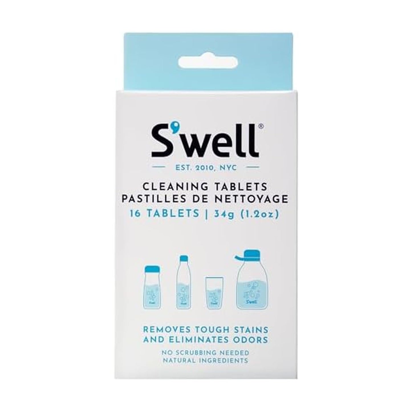 S'well Cleaning Tablets, 16 Tablets, Fast Acting Fizz Away Residue And Odor In Stainless Steel, Chlorine Free And Derived From Natural Substances