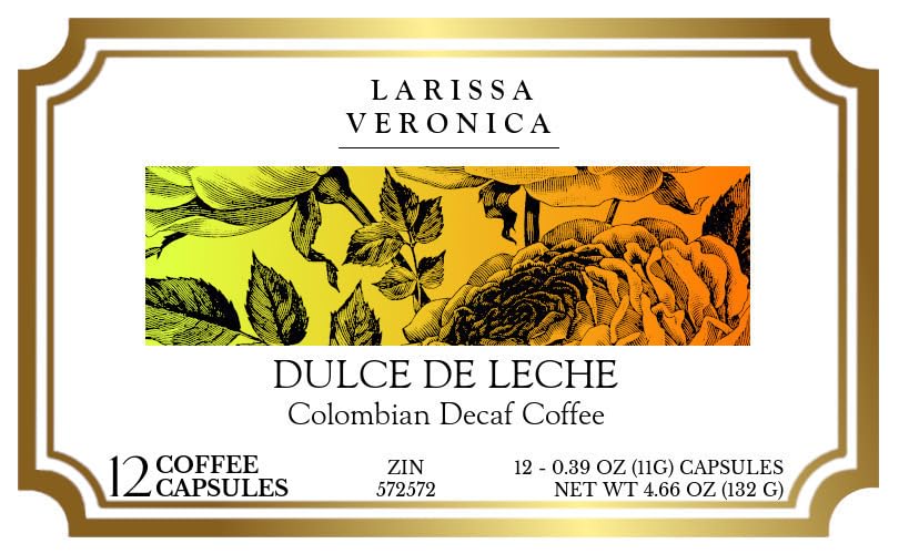 Dulce de Leche Colombian Decaf Coffee (Single Serve K-Cup Pods) (Gourmet, Naturally Flavored, Whole Coffee Beans) (12 pods, ZIN: 572572) - 2 Pack