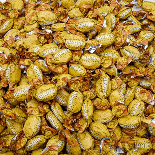 GINGER Candy - 1 LB - Hard Ginger Candy for Nausea Relief - Individually Wrapped (109 Pieces), Gluten Free