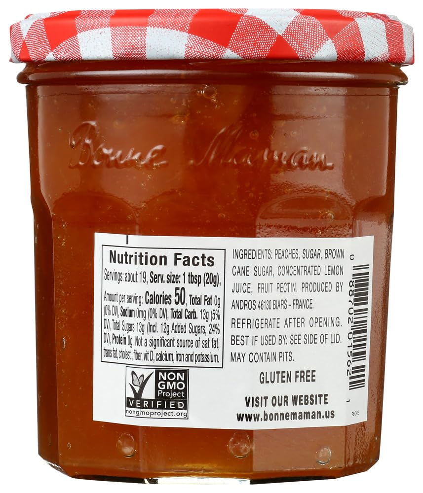 Bonne Maman Peach Preserves, 13-Ounce Jars (Pack of 6)