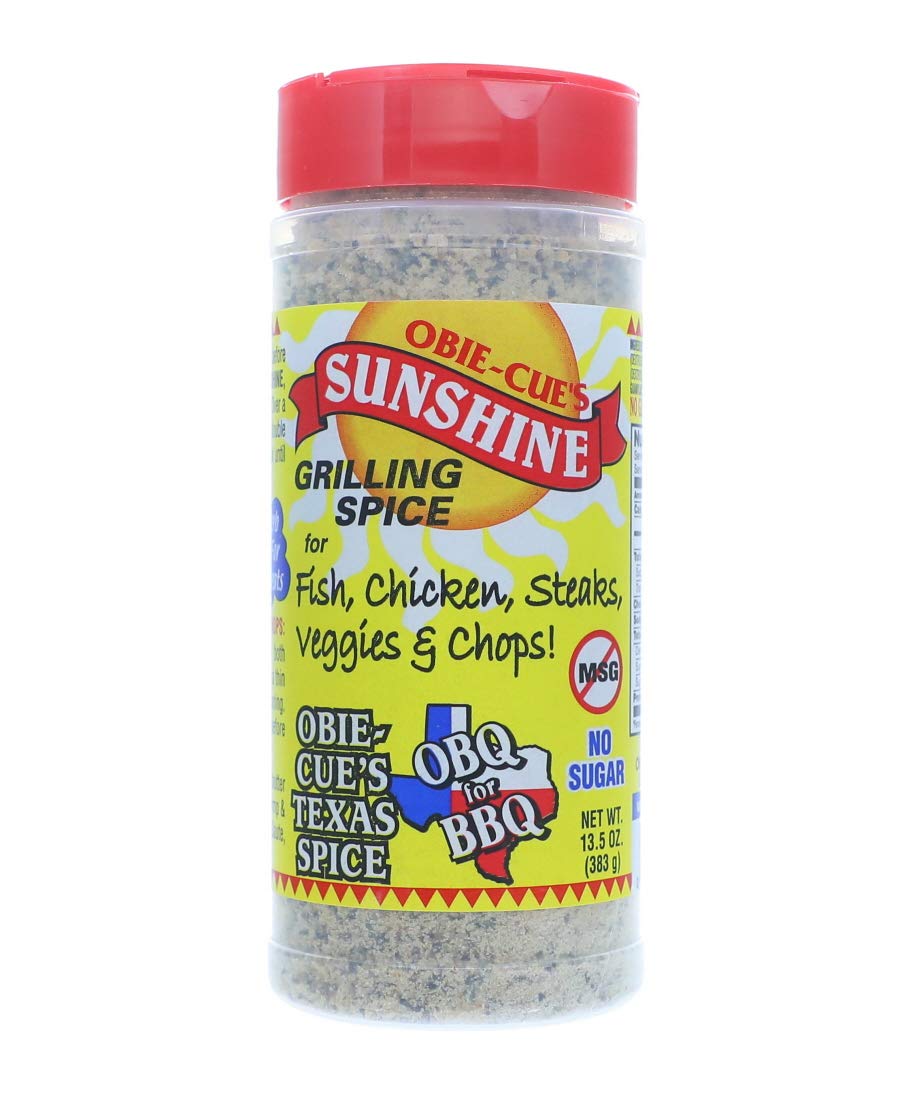 Obie-Cue's Sunshine Grilling Spice for Fish, Chicken, Steaks, Veggies & Chops (13.5 oz)