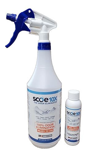 SCOE 10X Odor Eliminator Concentrate 32 Oz Starter Kit - Urine Odor Eliminator