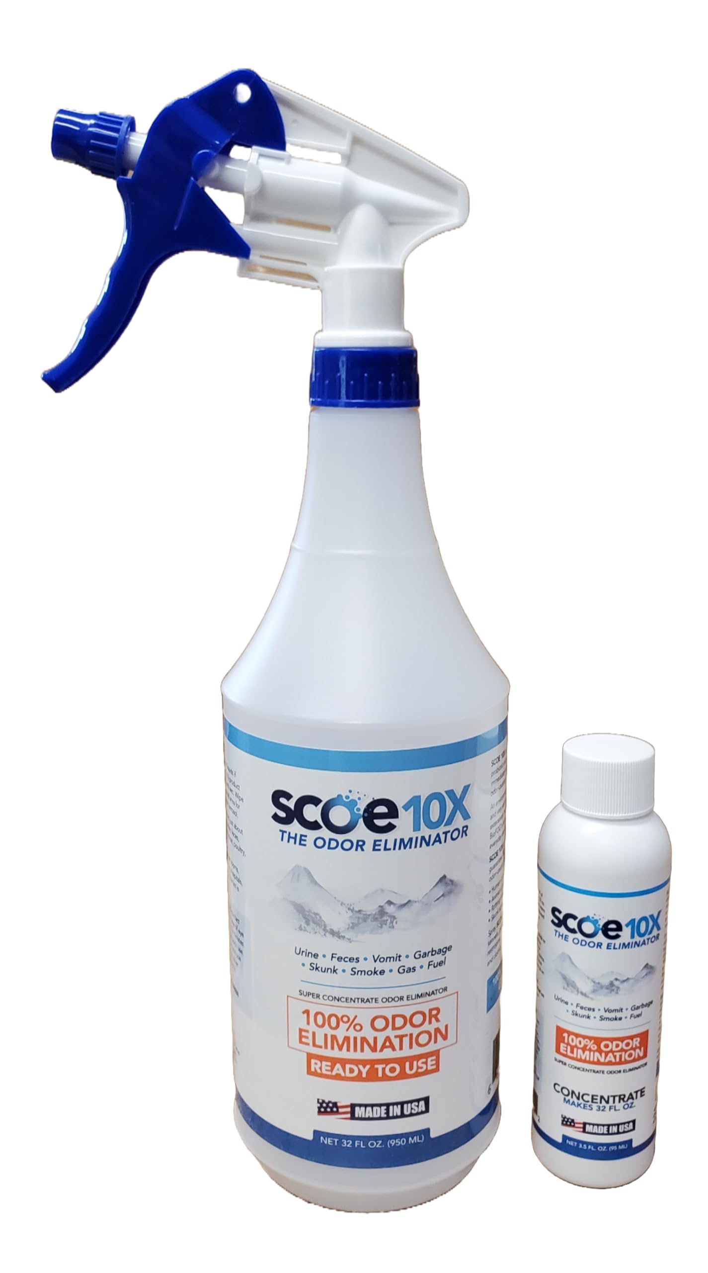 SCOE 10X Odor Eliminator Concentrate 32 Oz Starter Kit - Urine Odor Eliminator