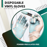 Green Direct Vinyl Gloves, Disposable, Powder-Free, Latex-Free, Clear, Box of 100 - Durable, Multipurpose Gloves for Everyday Use, Large