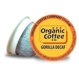 The Organic Coffee Co. Compostable Coffee Pods - Gorilla Decaf (36 Ct) K Cup Compatible including Keurig 2.0, Medium Roast, Swiss Water Processed