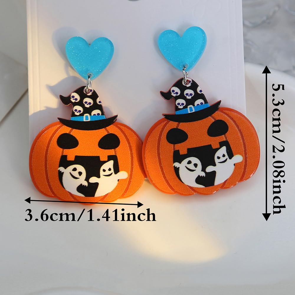 Cartoon pumpkin earrings, ghost earrings, love lips acrylic earrings earrings (Style 3)