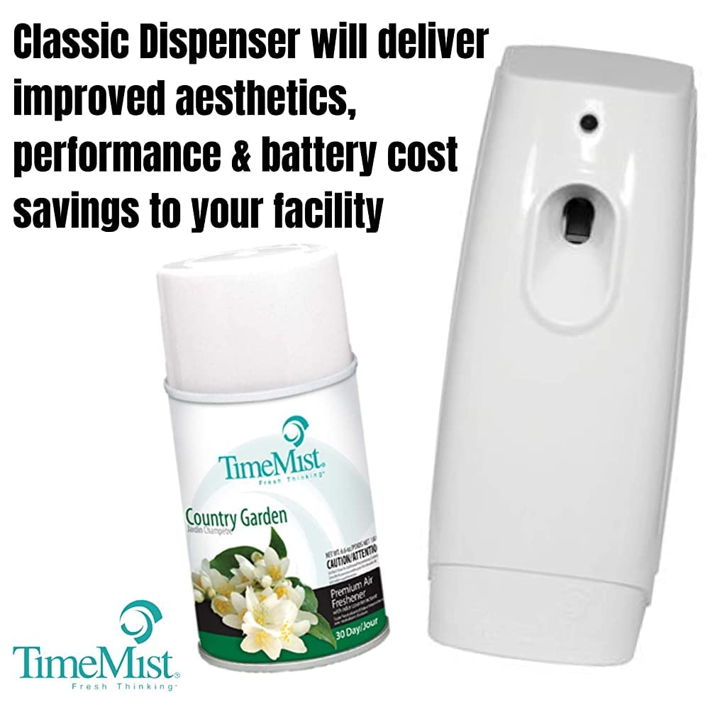 TimeMist Premium Metered Air Freshener Refills - Country Garden - 7.1 oz (Case of 12) - 1042786 - Lasts Up To 30 Days and Neutralizes Tough Unwanted
