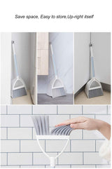 Qidiwin Mini Broom and Dustpan, Home Kitchen Sweeping for Kids(White+Gray)