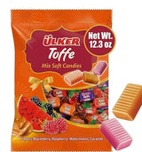 Ceres Gourmet Toffee Candy Bulk 12.3 oz Bag, Individually Wrapped Assorted Soft Chewy Toffee Candies, Blackberry Raspberry Watermelon and Caramel