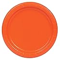 Pumpkin Orange Round Disposable Paper Dinner Plates - 9'', 8 Pieces - Perfect for Parties, Weddings, Holidays & Events