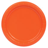 Pumpkin Orange Round Disposable Paper Dinner Plates - 9'', 8 Pieces - Perfect for Parties, Weddings, Holidays & Events