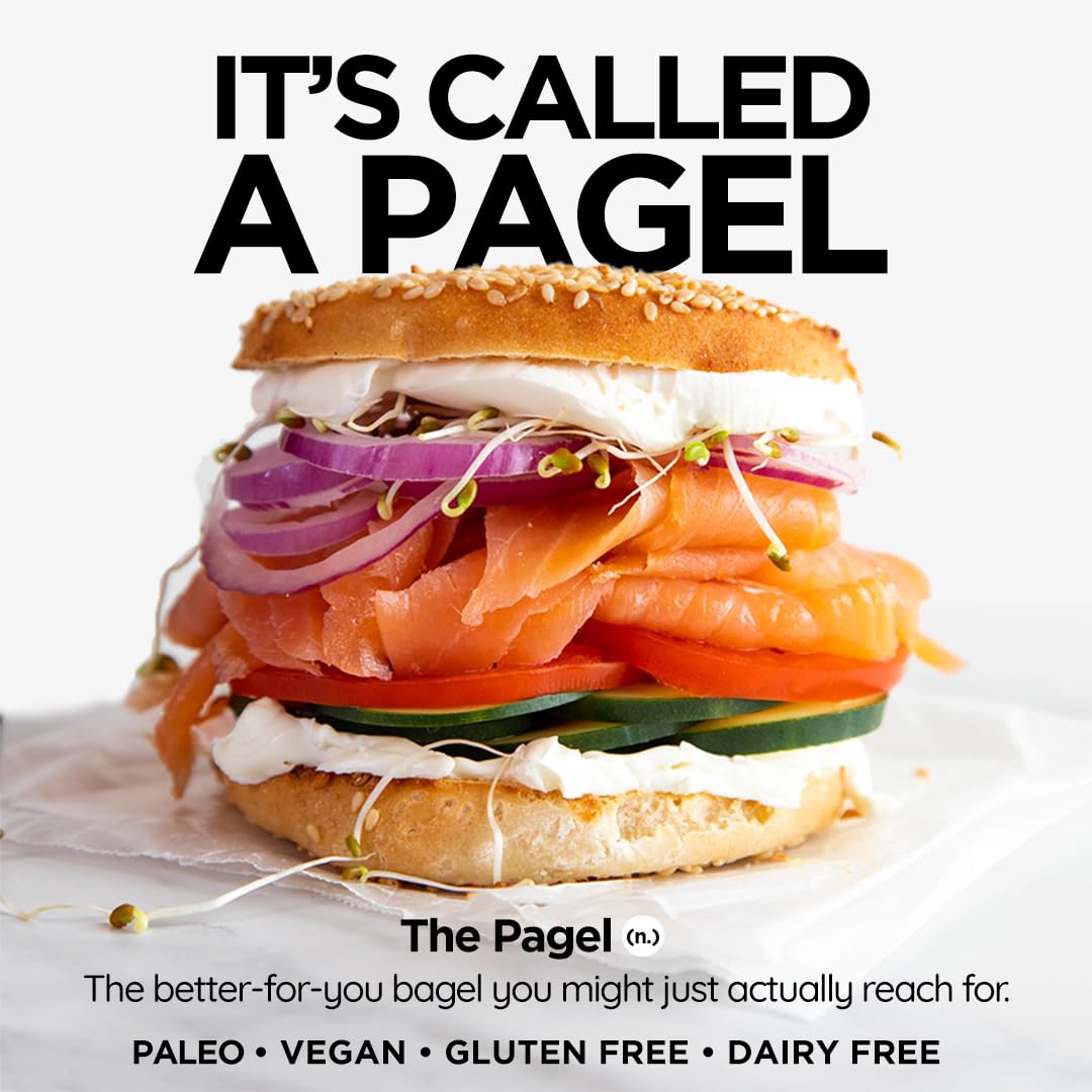 Bedrock Bakers Pagels Sesame (2 Pack) - Gluten-Free & Grain-Free Bagels - Paleo, Vegan, Kosher - No Preservatives, No Gums, No Oils, Minimal