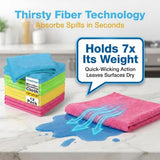MIRACLEAN Microfiber Cleaning Cloth 12 Pack - 12 x 12 inches - Rags for Cleaning House Streak-Free Wipes for Screens, Dusting & Appliances - Premium