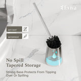 Eviva Modern Toilet Bowl Brush and Holder - Metal Toilet Brushes for Bathroom - Toilet Bowl Cleaner Brush with Lid - Toilet Scrubber Bathroom Brush