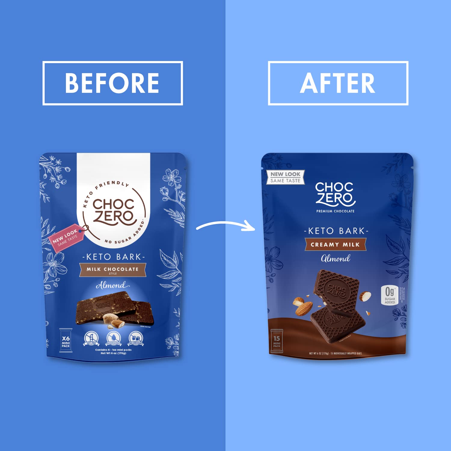 ChocZero Milk Chocolate with Almonds Keto Bark, 6 Ounce (Pack of 1)