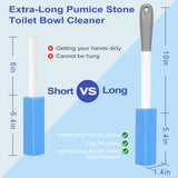 4 Pack Toilet Pumice Stone with Extra Long Handle,Pumice Stone Toilet Bowl Cleaner,1 Cleaning Handle, 4 No Touch Replaceable Piedra Pomez for Cleaning