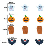 Sentovac 12 Pcs Halloween Icing Decoration Edible Tombstone Pumpkin Ghost Bat Mix Candy Dessert Sprinkles DIY For Cookie Cake Cupcake Topper Icing