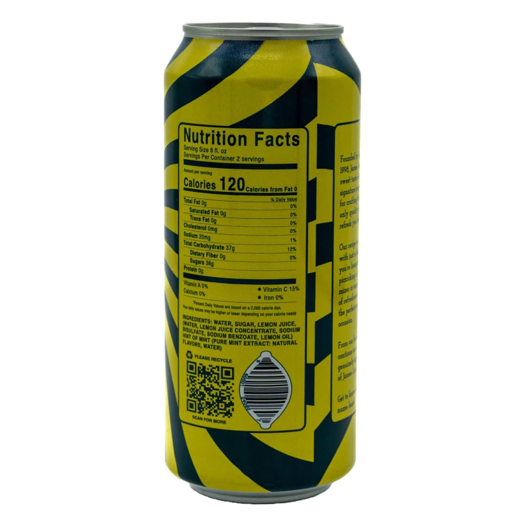 James Lemonade Original Lemon Juice 16oz (12 Pack) - Original Recipe w/Fresh Mint since 1998 - Plastic Juice Bottles - 100% Natural Lemonade Flavor