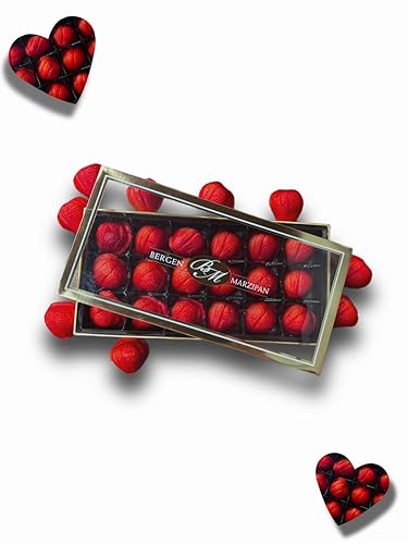 Bergen marzipan 18 piece Gift Box Strawberry Shape Marzipan
