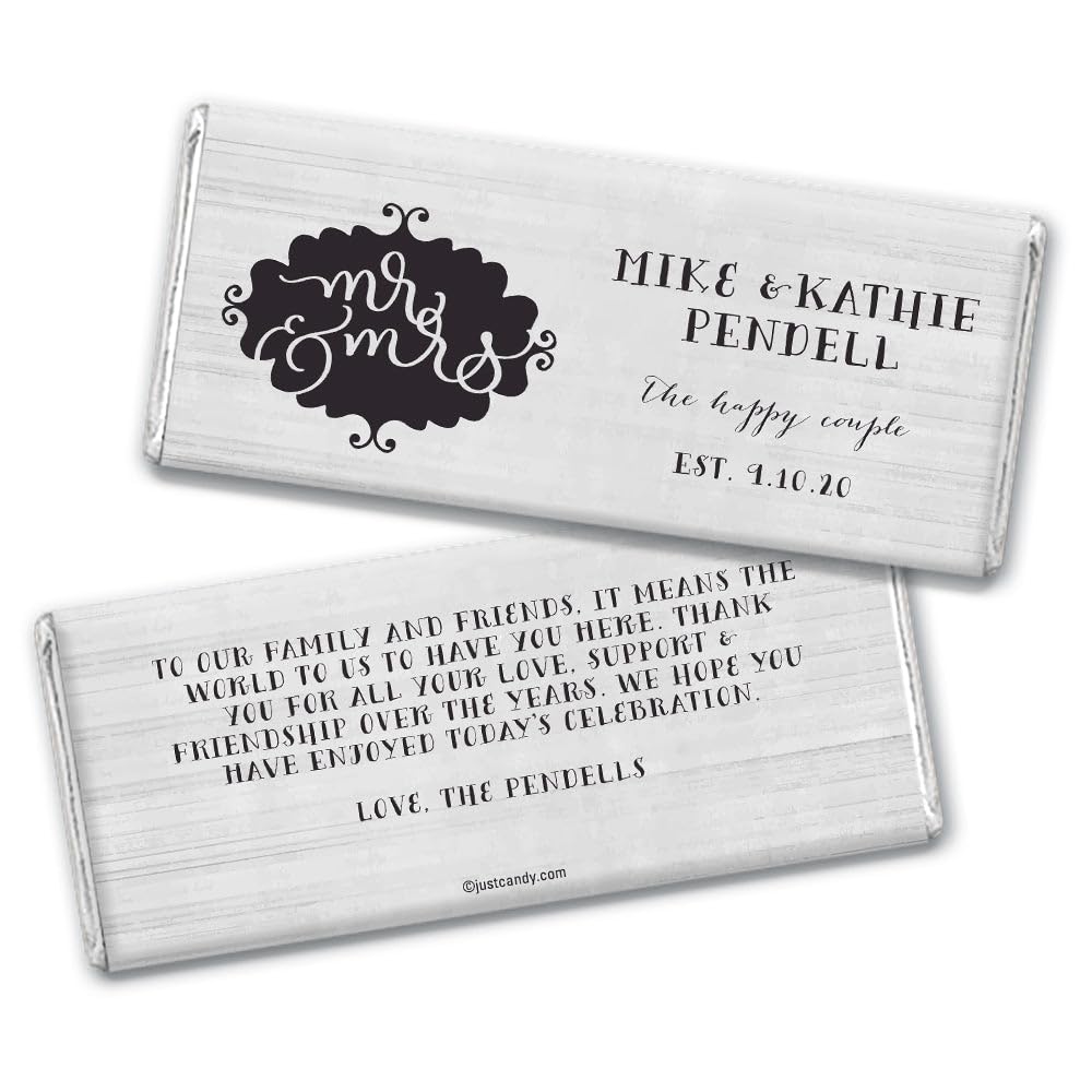 Rustic Wedding Favors for Guests Personalized Chocolate Bars (24 Pack) - Bridal Shower Favors for Guests, Rustic Wedding Candy