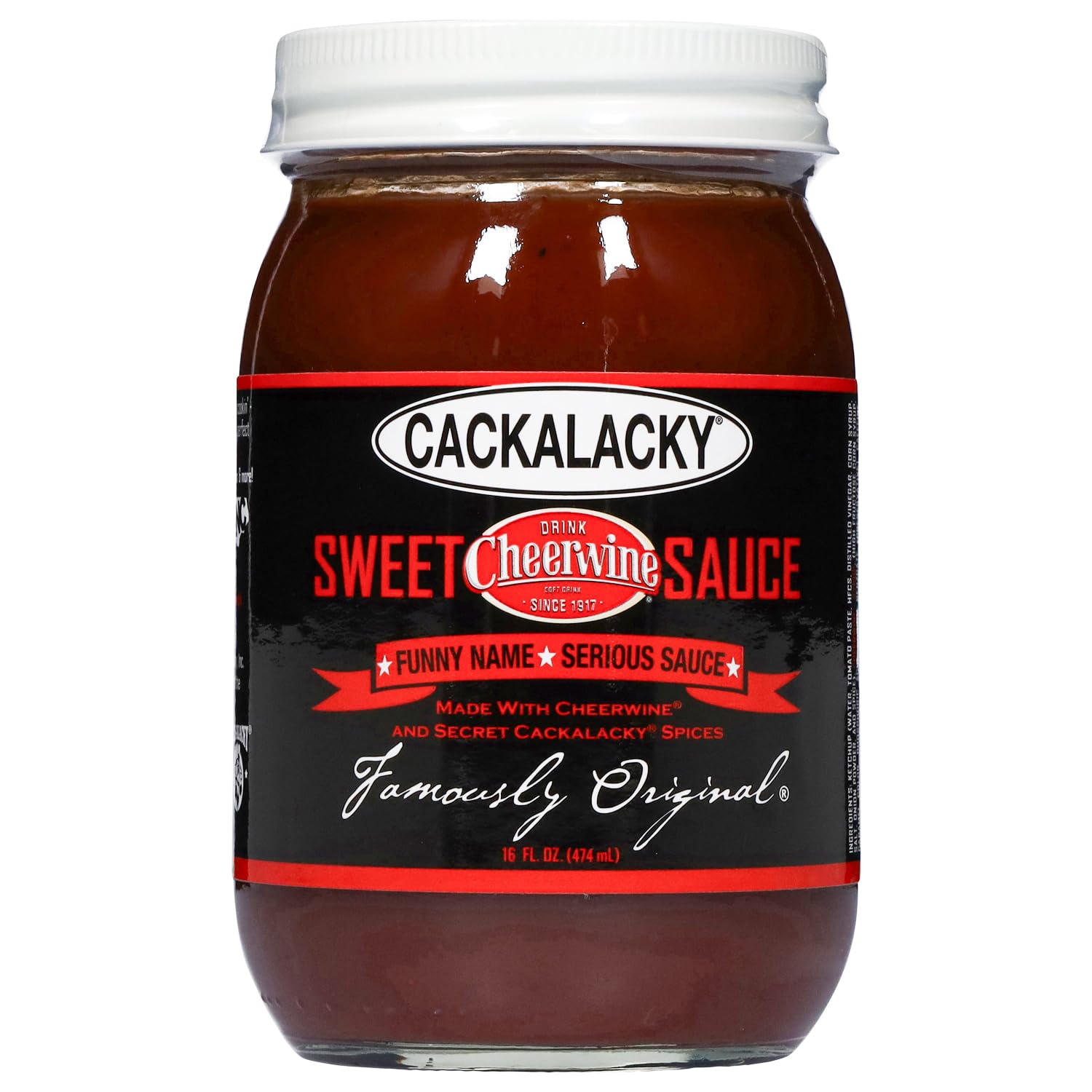 Cackalacky Cheerwine Sweet Sauce - 3-Pack of 16 oz Jars - Gourmet Barbecue Sauce for Family Gatherings & Parties