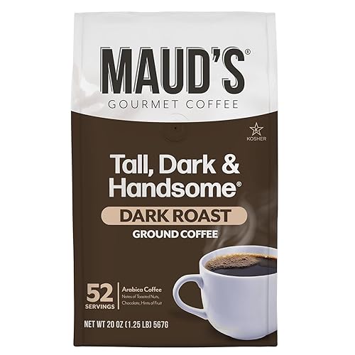 Maud's Dark Roast Ground Coffee, 1 Bag (20 oz), 100% Arabica Coffee, 52 Servings