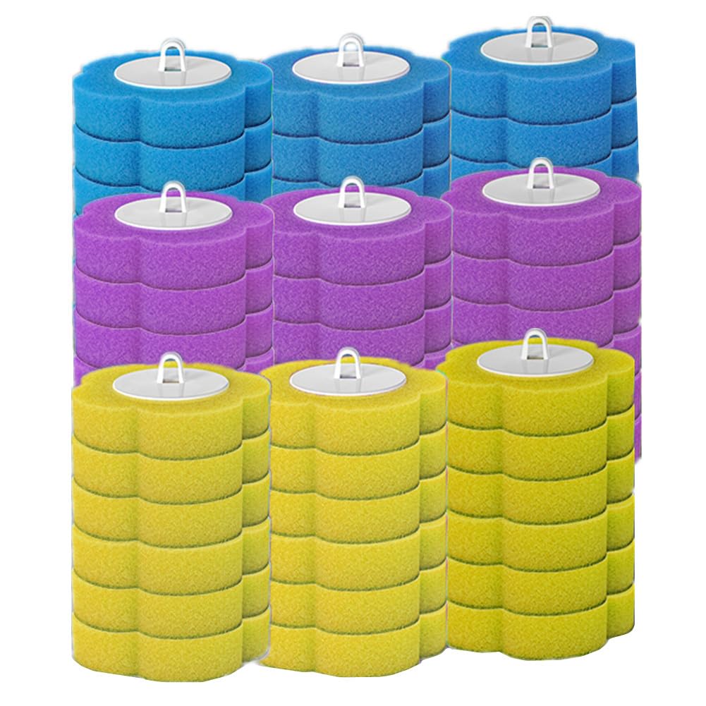 KAHIOE 54 Counts Toilet Brush Disposable Refills, Cleaning Bowl Wand Bathroom Cleaner Refill Heads(54pcs Different Fragrance Refills)