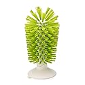Joseph Joseph 85103 Brush-Up Glass Brush with Suction Cup Upright Stays in Sink Bristle Scrub Kitchen Bottle Cleaning Washing, Green